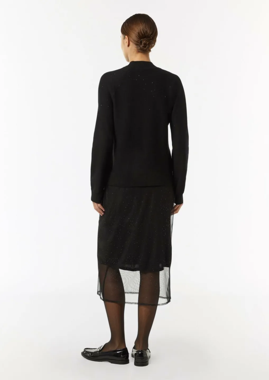 Mesh-Rock mit Metallic-Effekt und kurzem Futter-Comma Sale