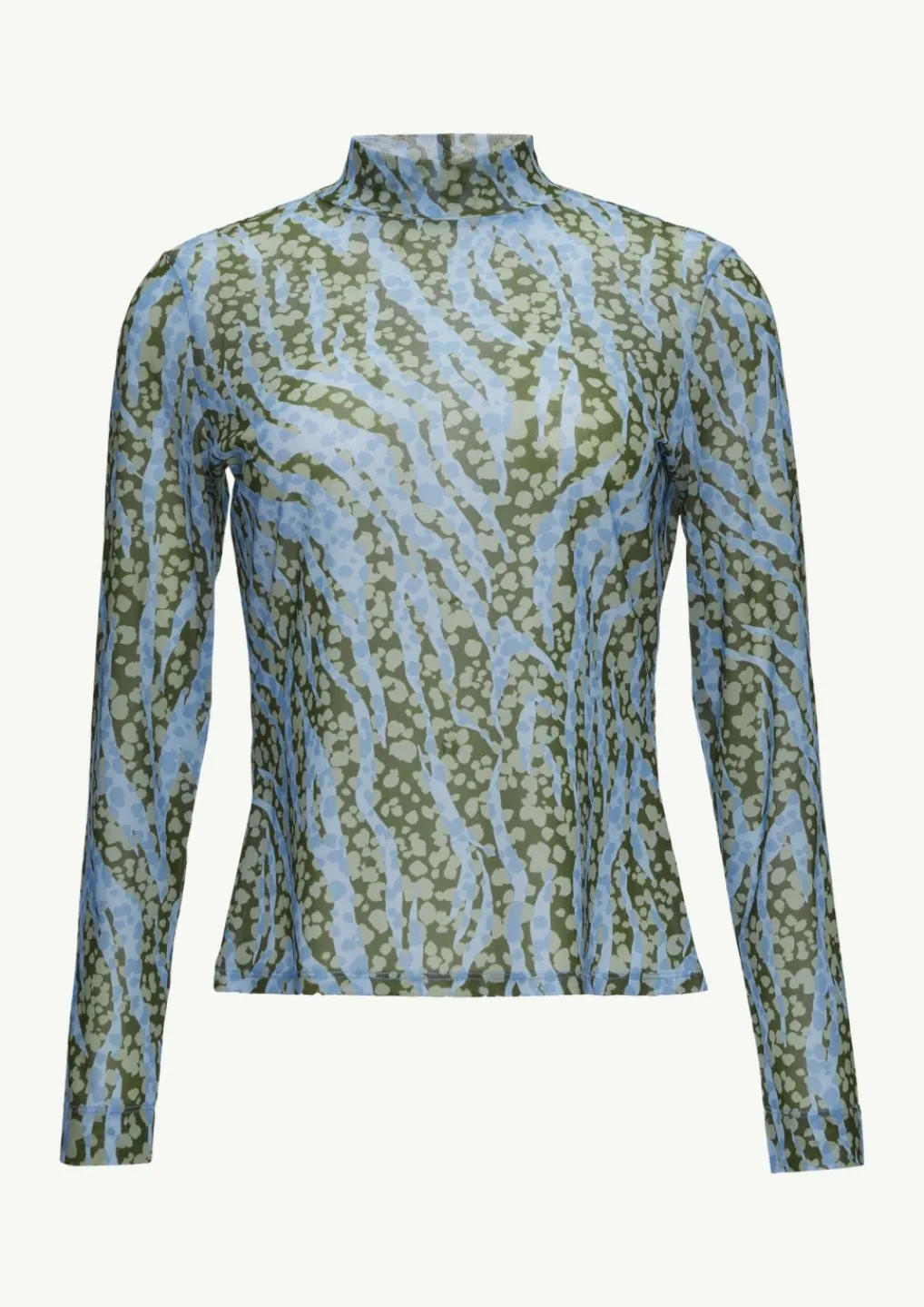 Mesh-Shirt mit Stehkragen-Comma Fashion