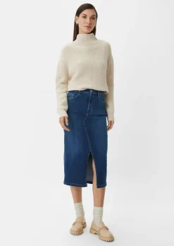 Midi Jeansrock mit Schlitz-Comma Online