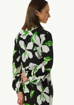 Midikleid aus Crêpe mit verdeckter Knopfleiste-Comma Discount