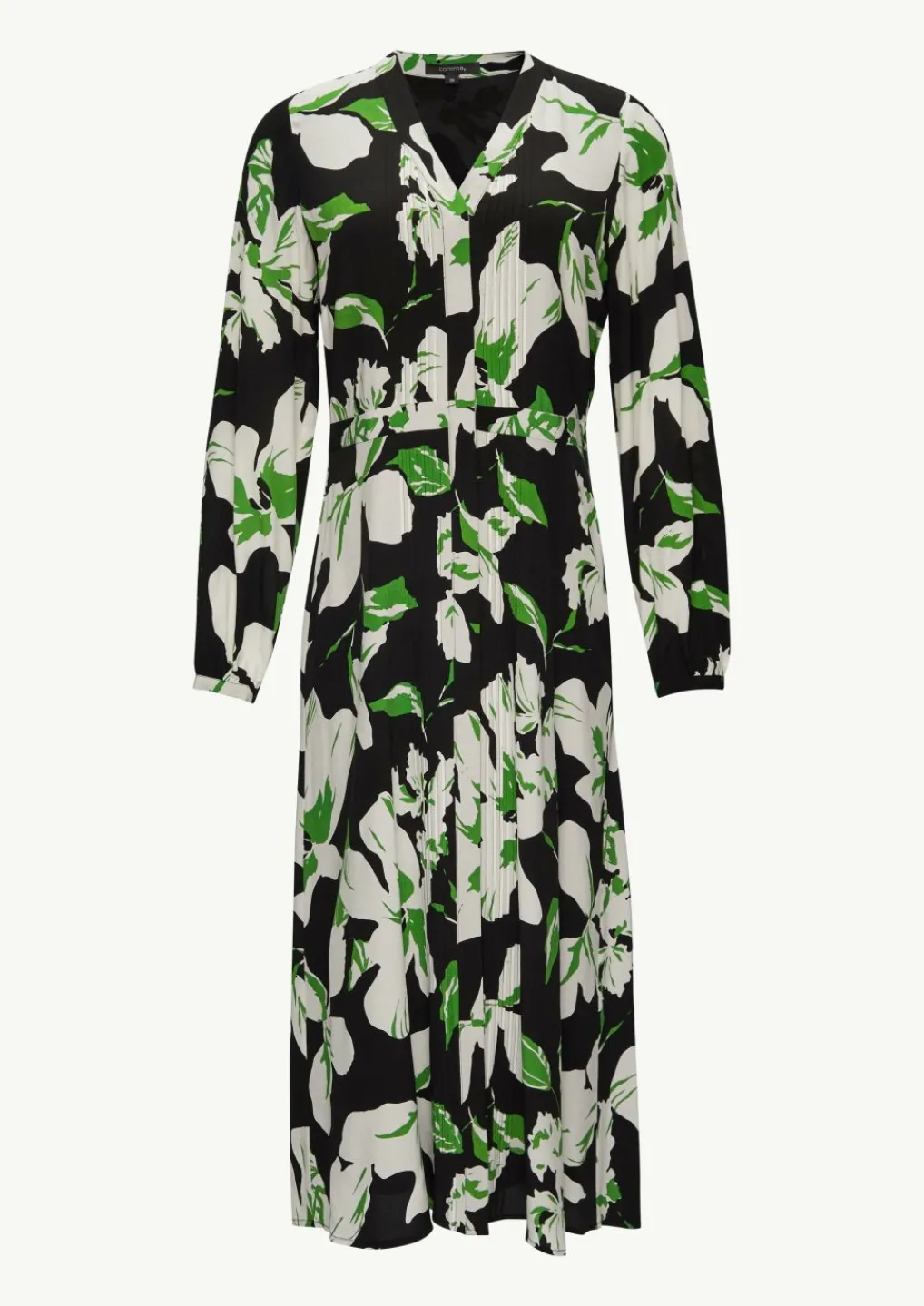 Midikleid aus Crêpe mit verdeckter Knopfleiste-Comma Discount