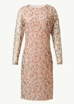 Midikleid aus Mesh mit floralem Print-Comma Discount