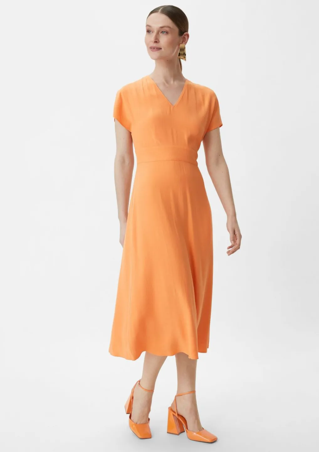 Midi-Kleid aus Satin-Comma Fashion