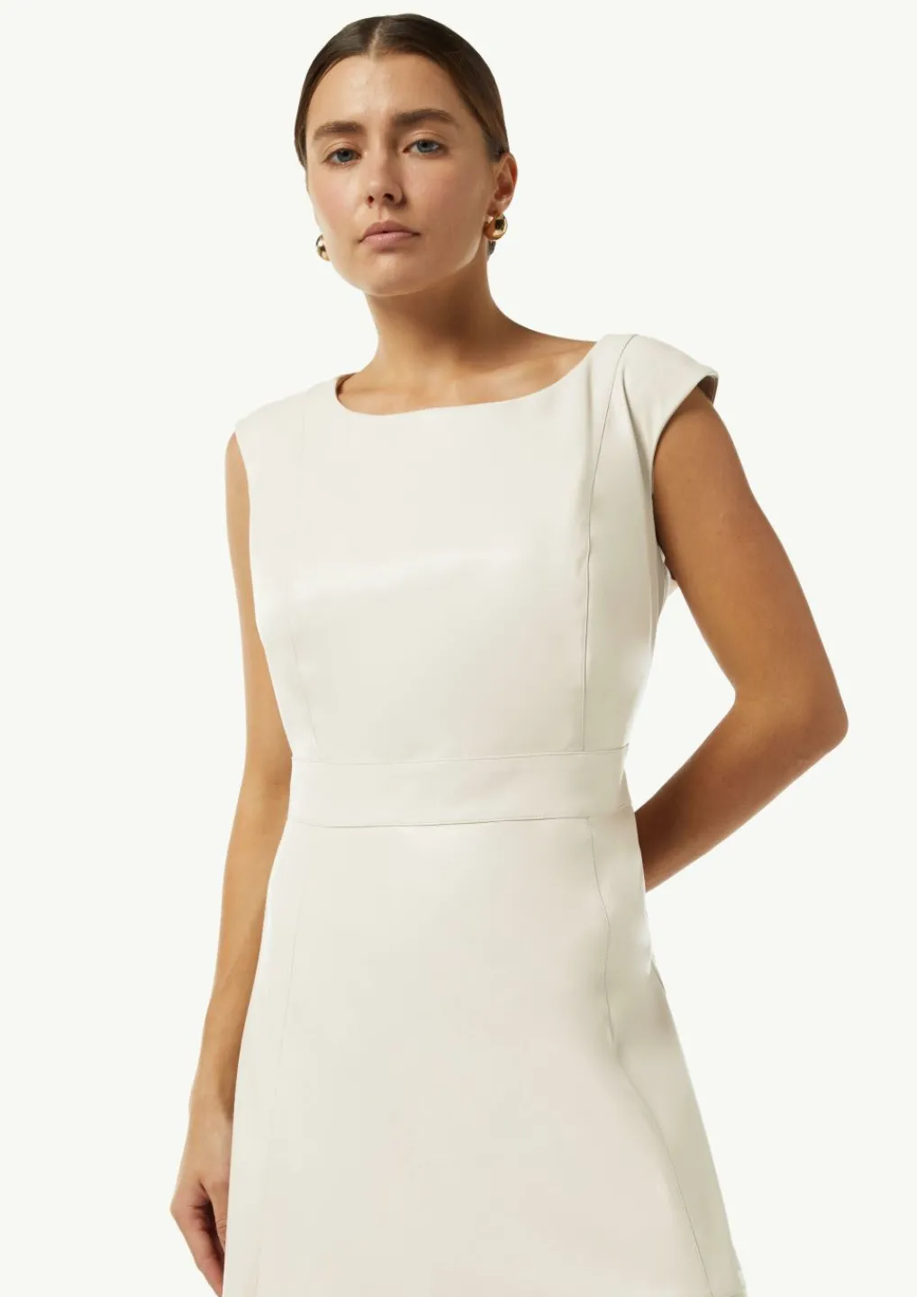 Midi-Kleid in Lederoptik mit Ziernähten-Comma Clearance