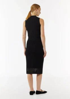 Midirock aus Ajourstrick im Slim Fit-Comma Outlet
