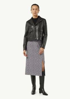 Midirock aus Jacquard mit Schlitz-Comma Sale