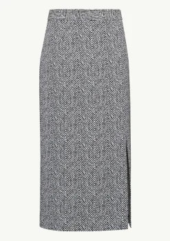 Midirock aus Jacquard mit Schlitz-Comma Sale