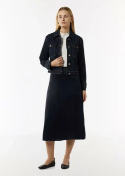 Midi-Rock aus Satin-Comma Fashion