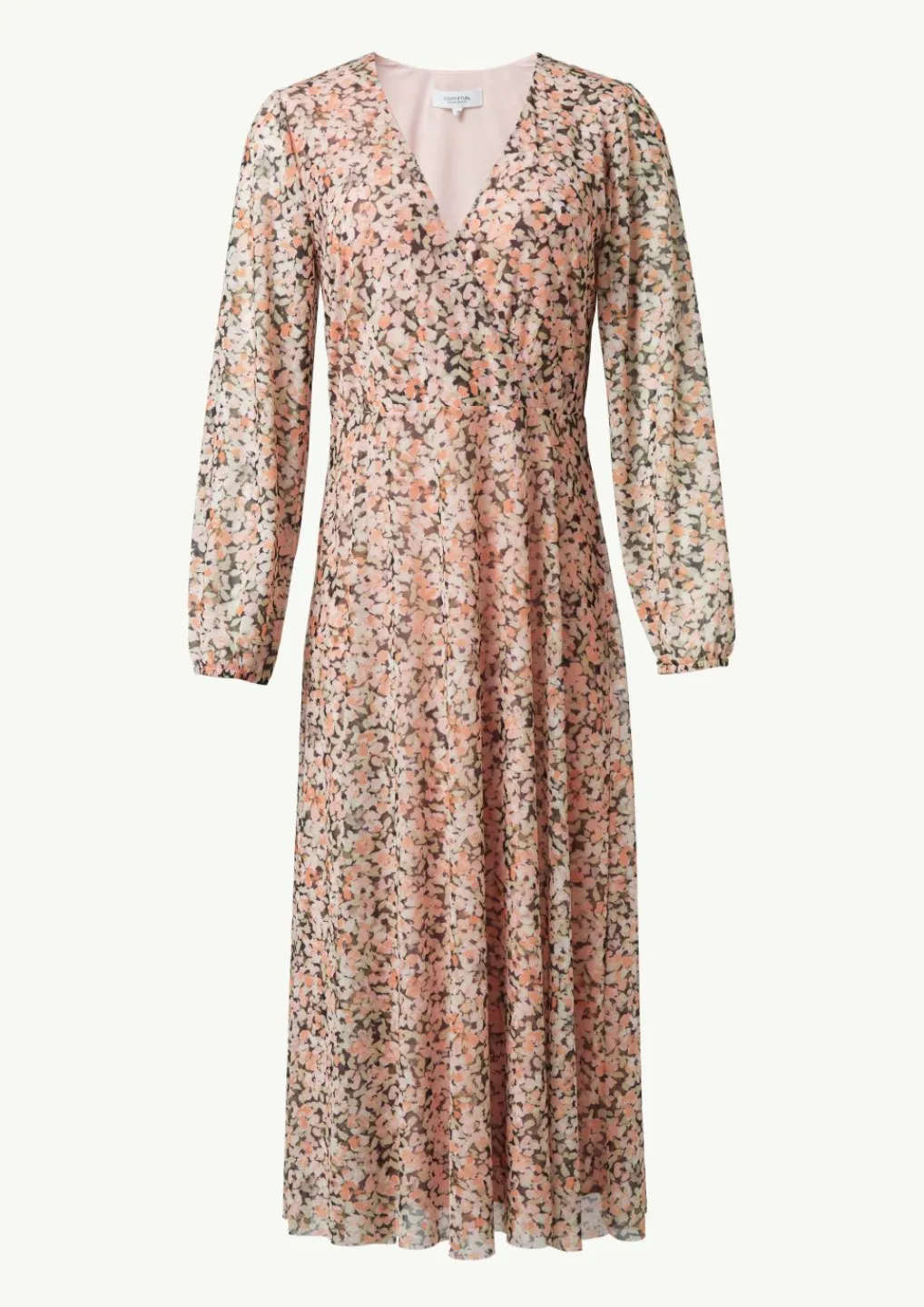 Midi-Wickelkleid mit All-over-Print aus Mesh-Comma New