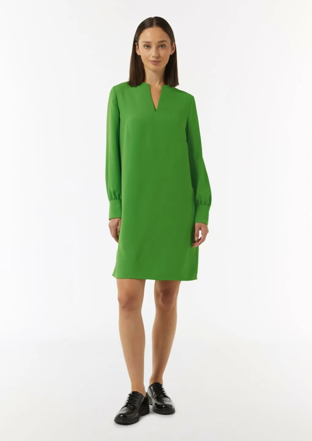 Minikleid aus Crêpe mit Tunika-Ausschnitt-Comma Online