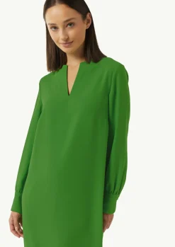 Minikleid aus Crêpe mit Tunika-Ausschnitt-Comma Online