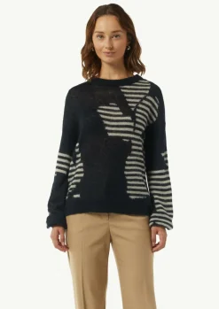Modischer Strickpullover mit Musterung-Comma Clearance