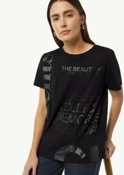 Modisches T-Shirt mit Schriftprint-Comma Clearance