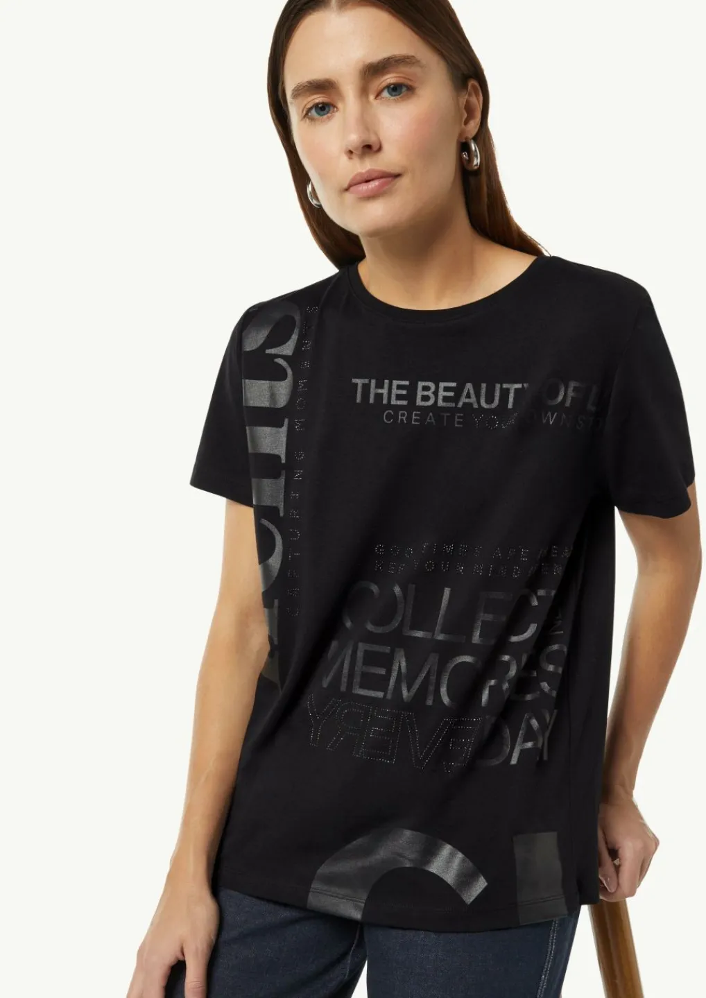 Modisches T-Shirt mit Schriftprint-Comma Clearance