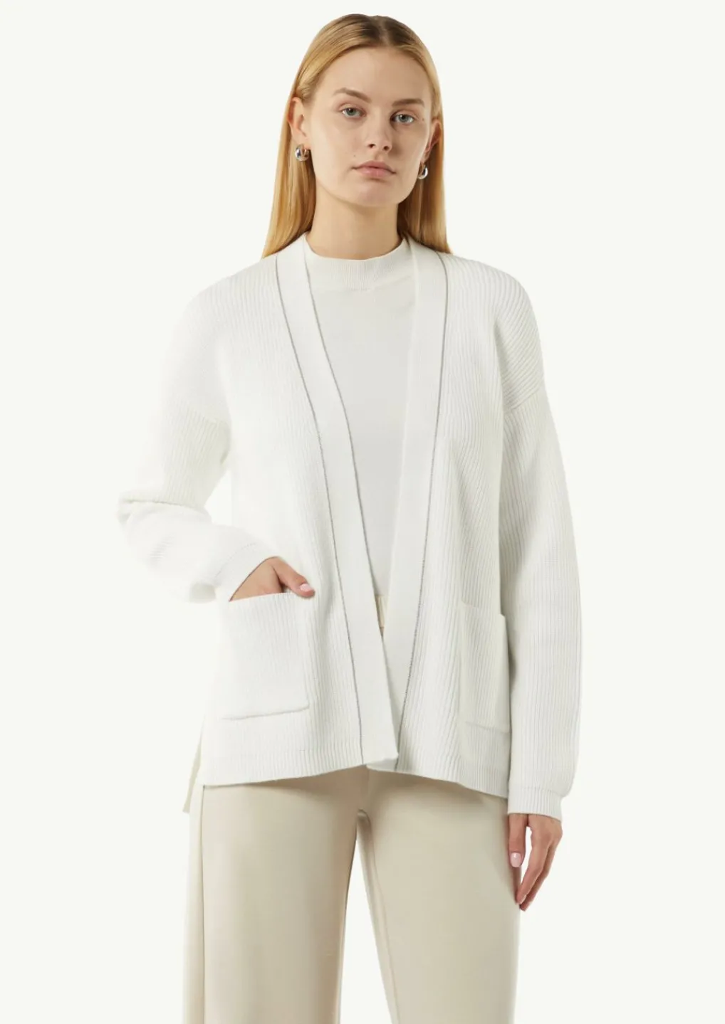 Offene Strickjacke mit Schmuck-Detail-Comma Hot