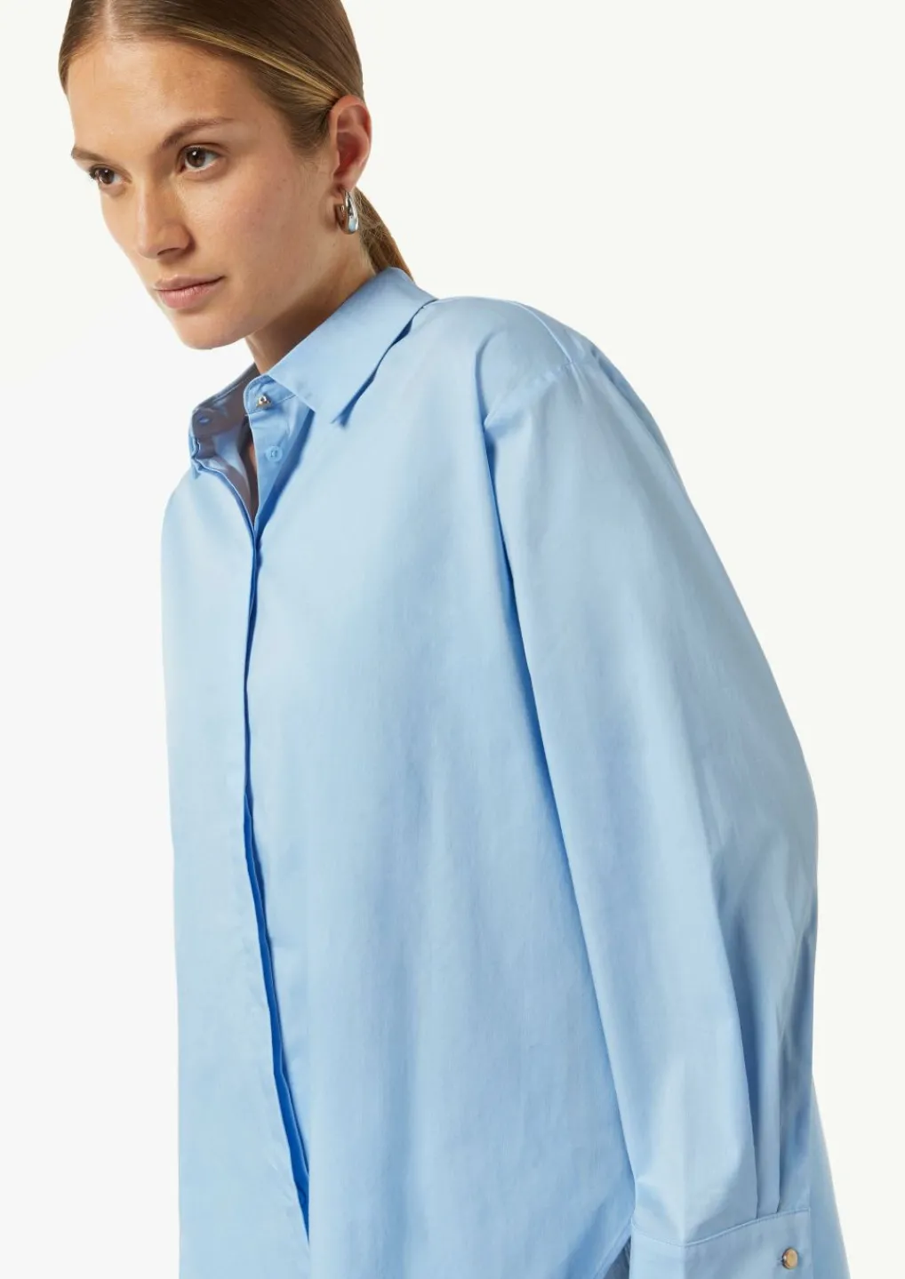 Oversized-Hemdbluse aus Popeline-Comma Sale