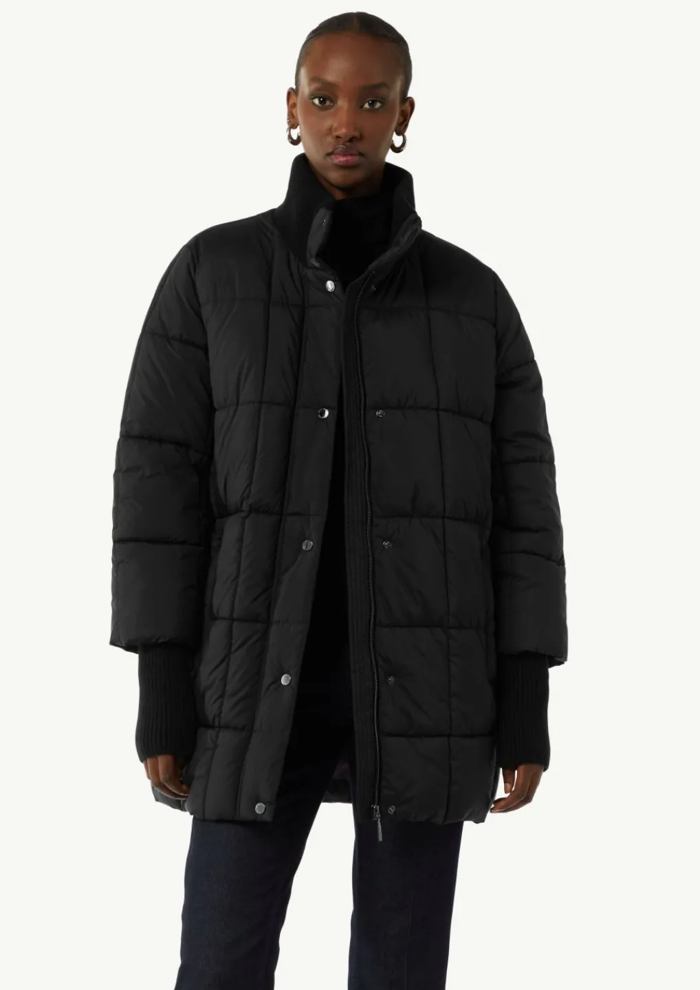 Oversized Steppjacke mit Ripp-Details-Comma Hot