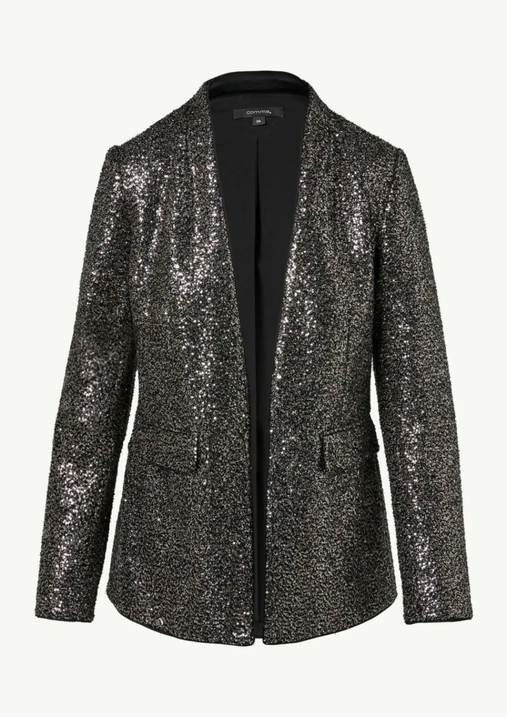 Pailletten-Blazer mit Stehkragen-Comma New