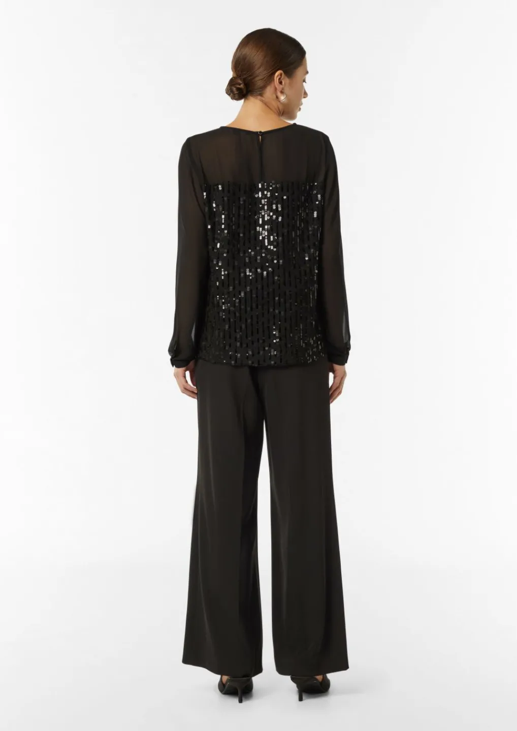Pailletten-Bluse aus Chiffon-Comma Best