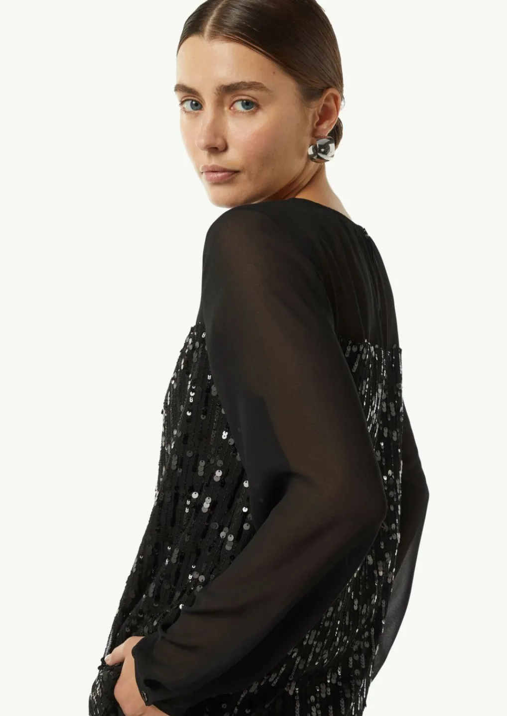 Pailletten-Bluse aus Chiffon-Comma Best