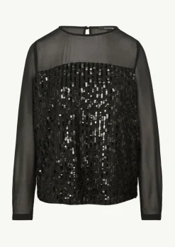 Pailletten-Bluse aus Chiffon-Comma Best