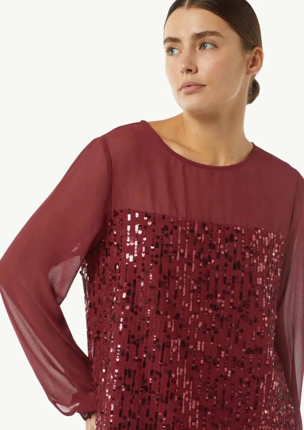Pailletten-Bluse aus Chiffon-Comma Clearance