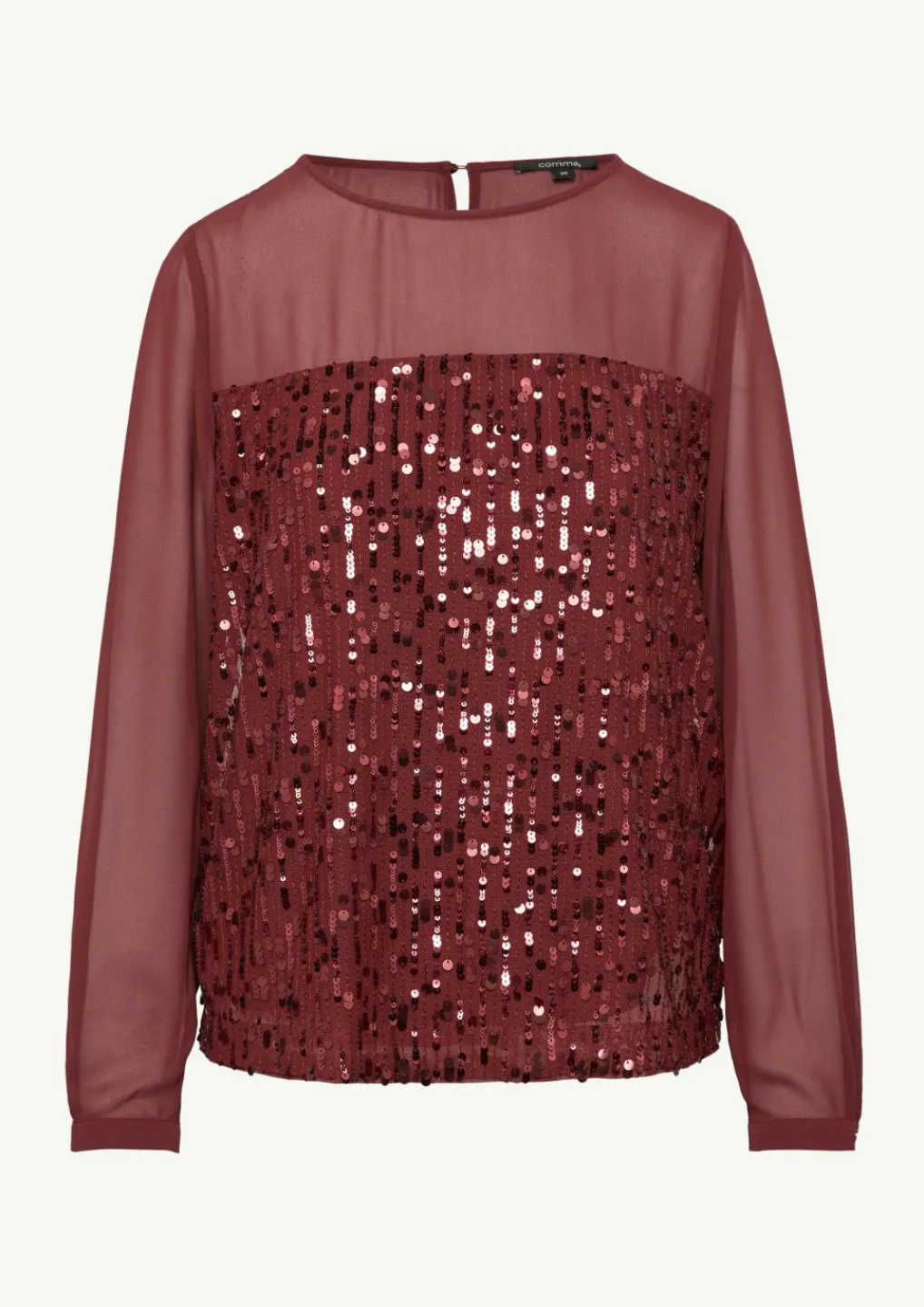 Pailletten-Bluse aus Chiffon-Comma Clearance