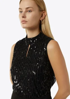 Paillettentop mit Cut-out-Comma Outlet