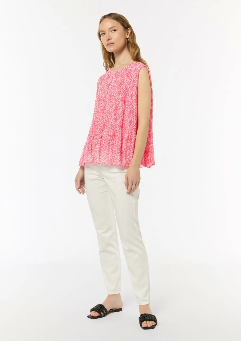 Plissierte Chiffonbluse-Comma New