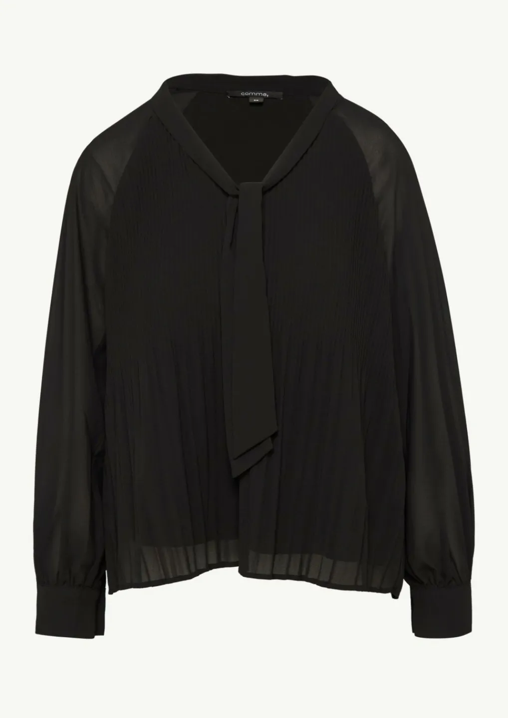 Plissierte Chiffon-Bluse mit Schleifen-Detail-Comma Clearance