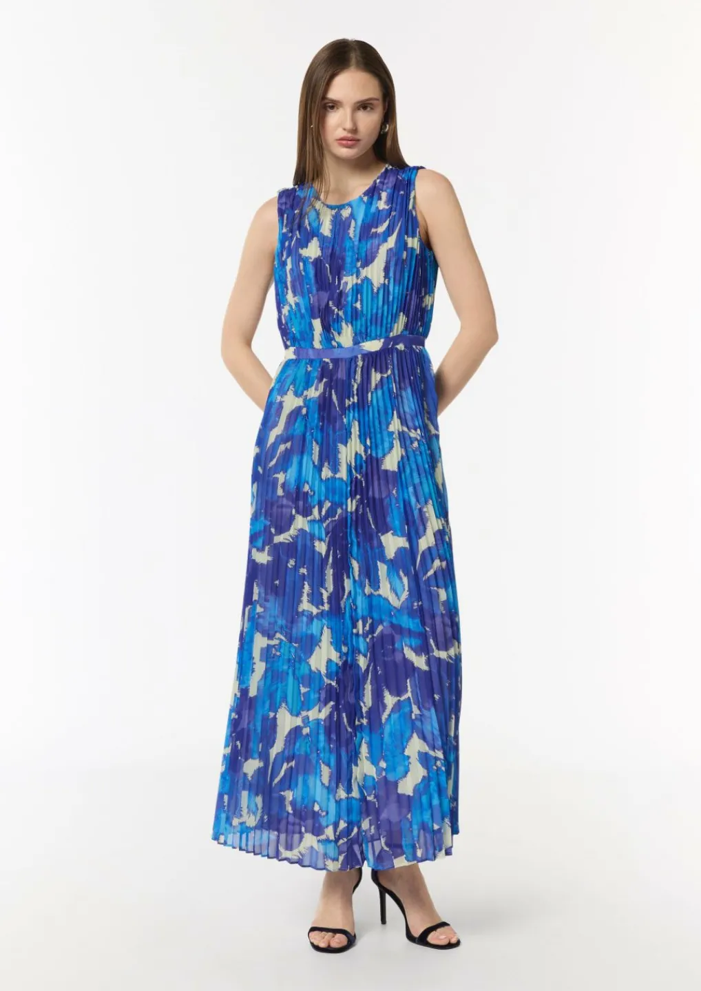 Plissiertes Chiffon-Kleid-Comma Outlet