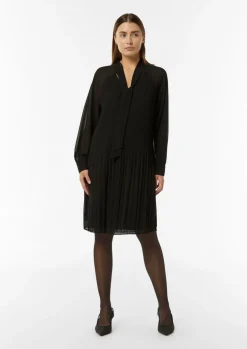 Plissiertes Chiffon-Kleid mit Schleifen-Detail-Comma Best