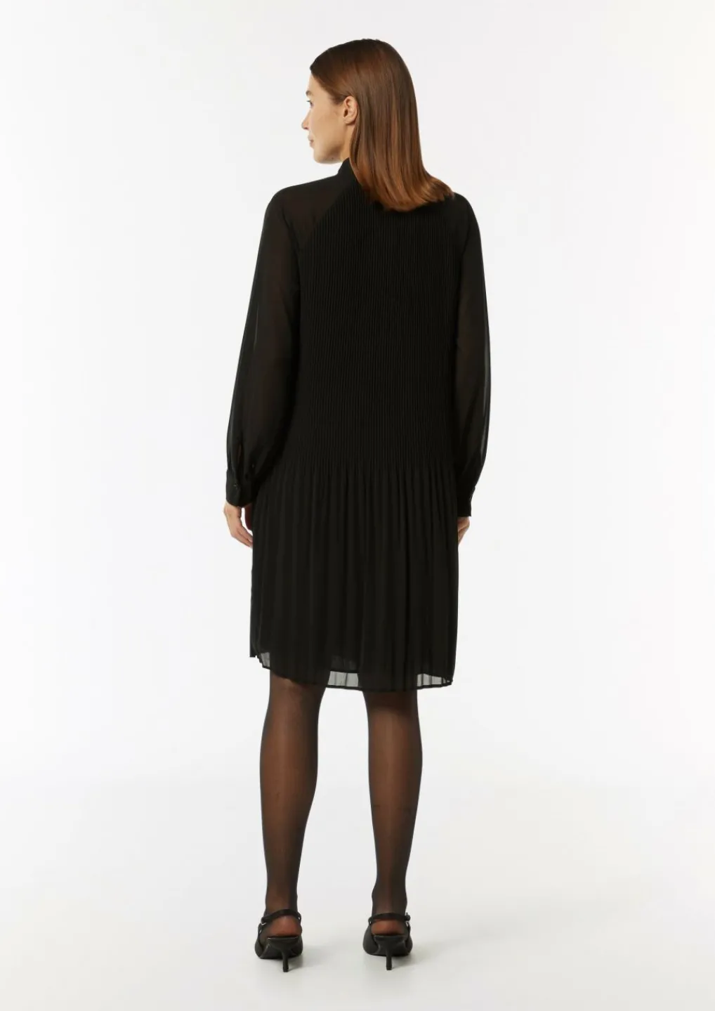 Plissiertes Chiffon-Kleid mit Schleifen-Detail-Comma Best