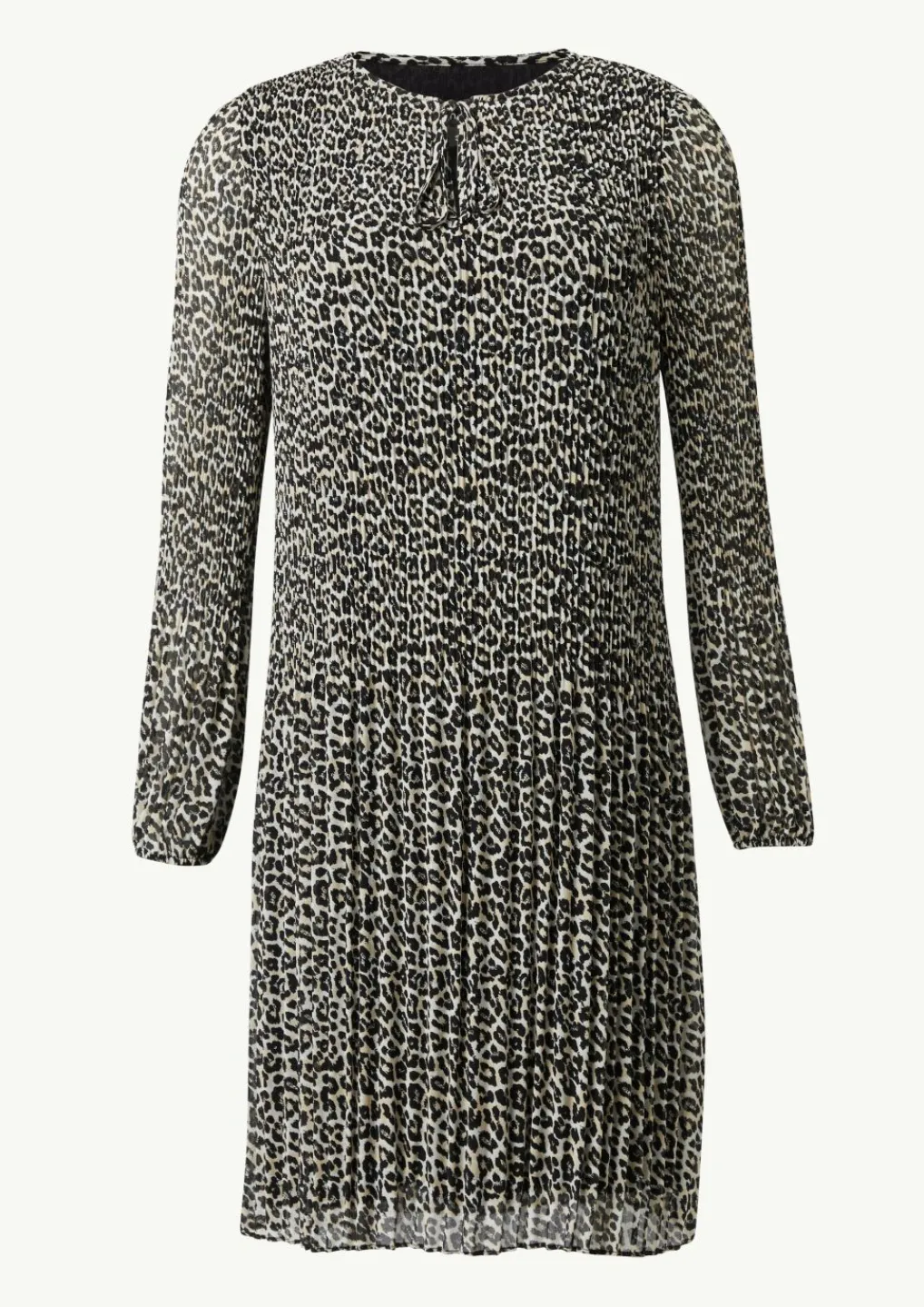 Plissiertes Chiffon-Kleid mit Leo-Print-Comma Hot