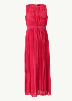Plissiertes Maxi-Kleid mit Rundhalsausschnitt-Comma New