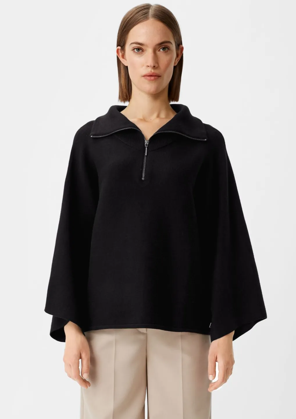 Poncho-Pullover mit Stehkragen-Comma Sale