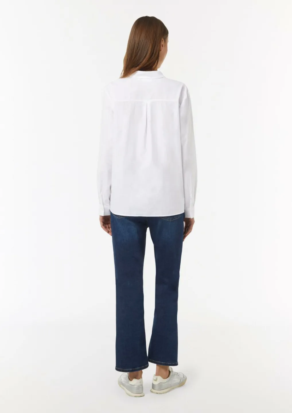 Popeline-Hemdbluse mit seitlich geschlitztem Saum-Comma Outlet