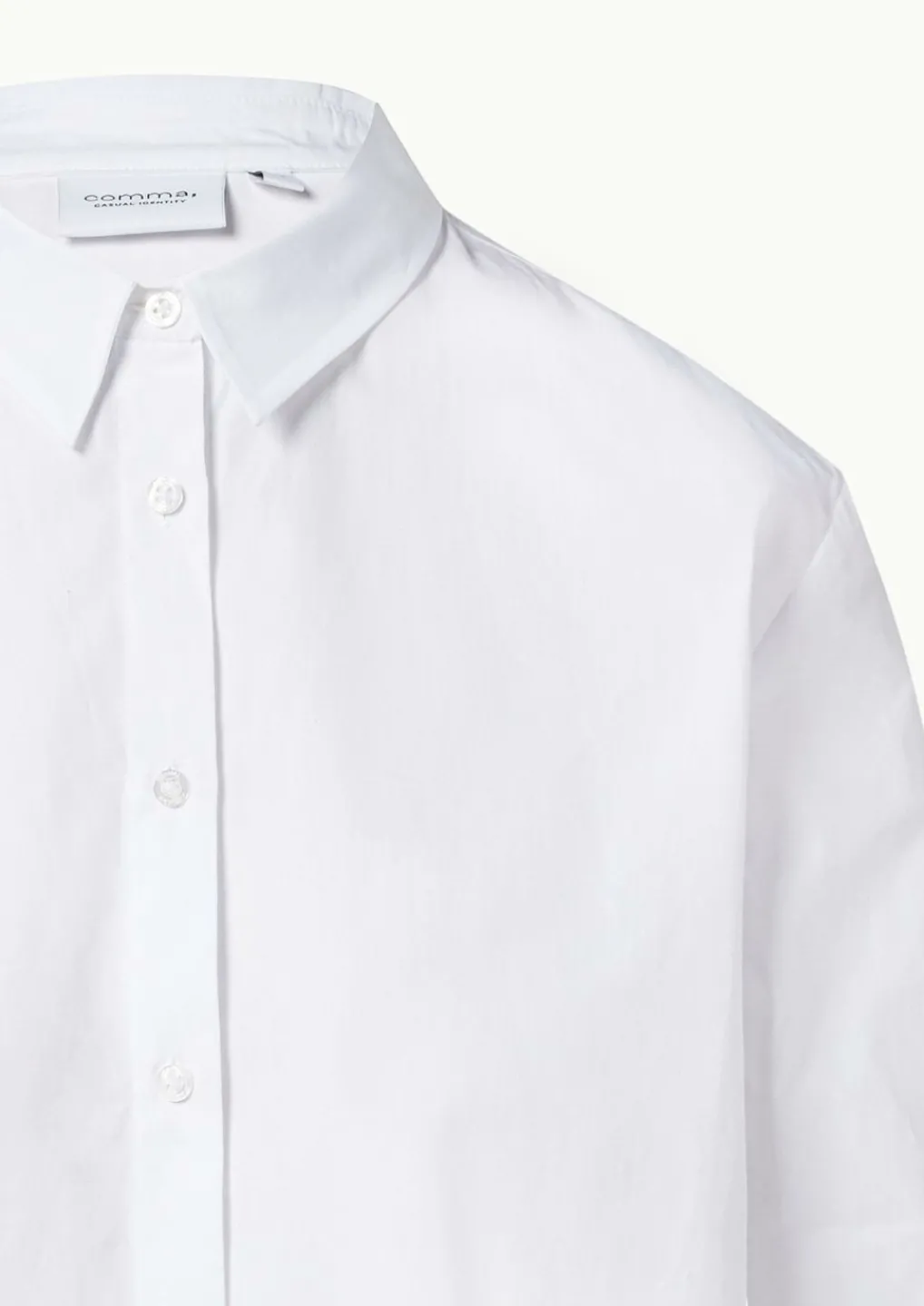 Popeline-Hemdbluse mit seitlich geschlitztem Saum-Comma Outlet