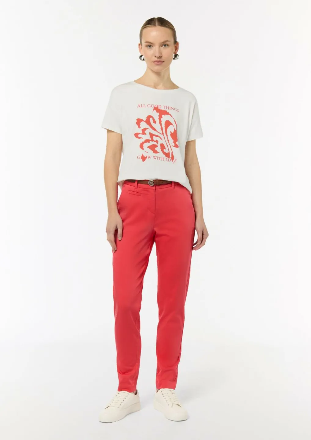 Printshirt aus Baumwollmix im Boxy Cut-Comma Sale