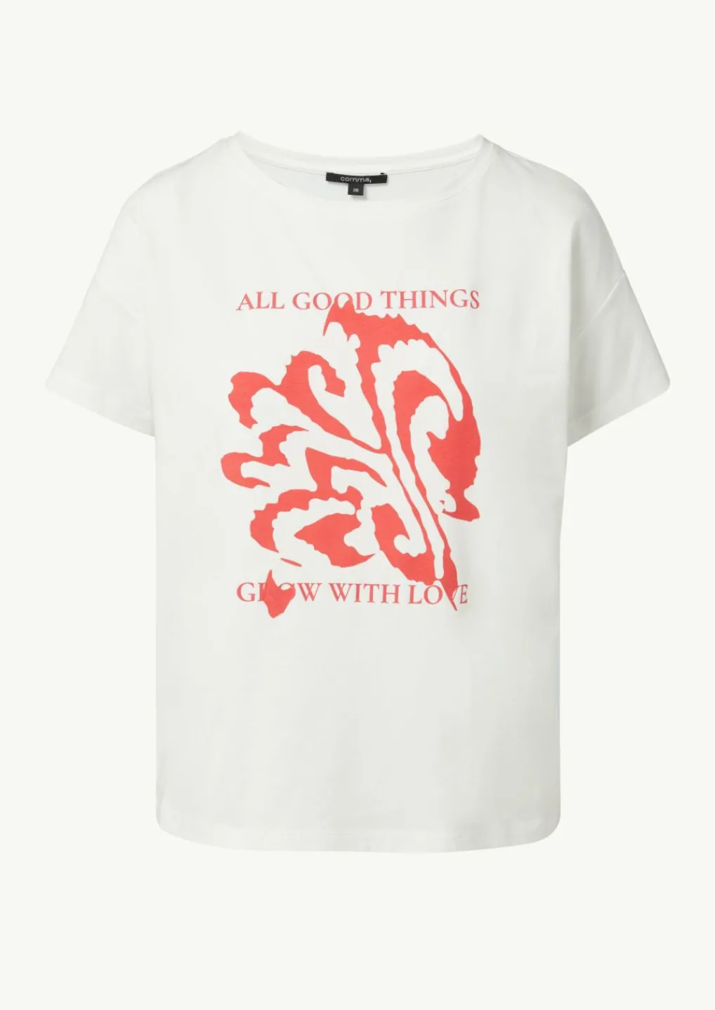 Printshirt aus Baumwollmix im Boxy Cut-Comma Sale