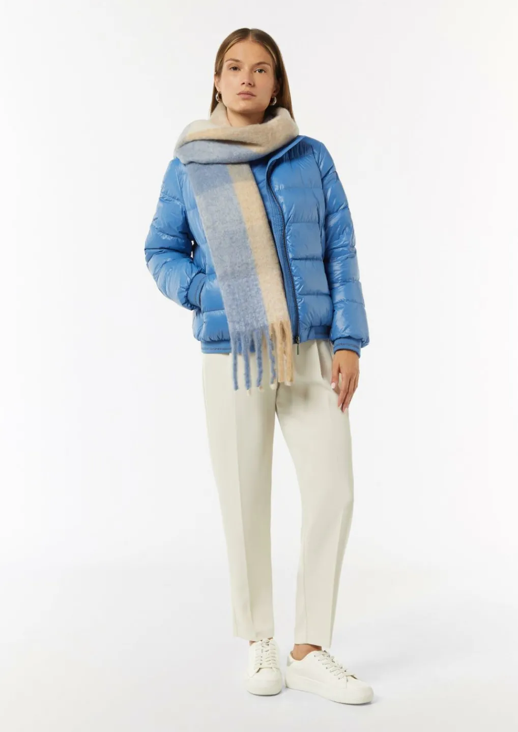 Pufferjacke mit Stehkragen und Rippbündchen-Comma New