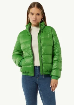 Pufferjacke mit Stehkragen und Rippbündchen-Comma Outlet