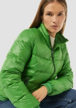 Pufferjacke mit Stehkragen und Rippbündchen-Comma Outlet