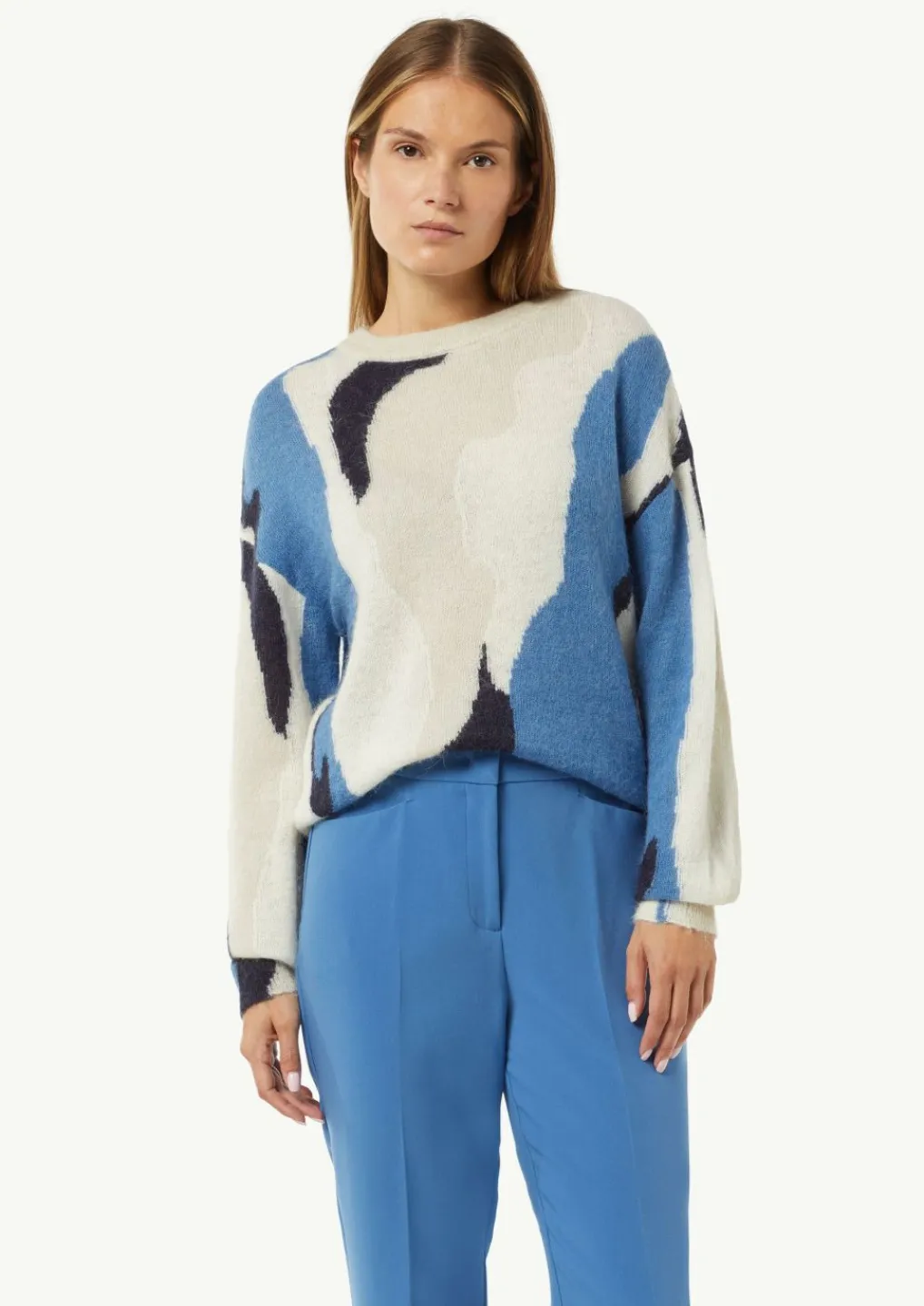 Pullover mit Intarsie aus Alpakamix-Comma Outlet