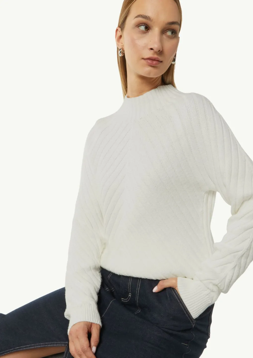 Pullover mit Strickmuster aus Baumwollmix-Comma Best