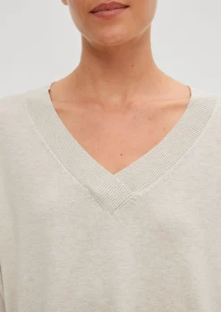 Pullover mit V-Ausschnitt aus Viskosemix-Comma Fashion