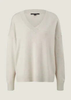 Pullover mit V-Ausschnitt aus Viskosemix-Comma Fashion