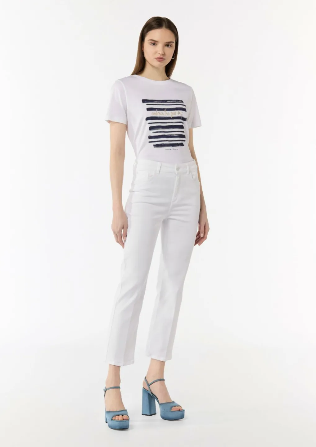 Regular Fit: Cropped Jeans mit Flared Leg-Comma Outlet