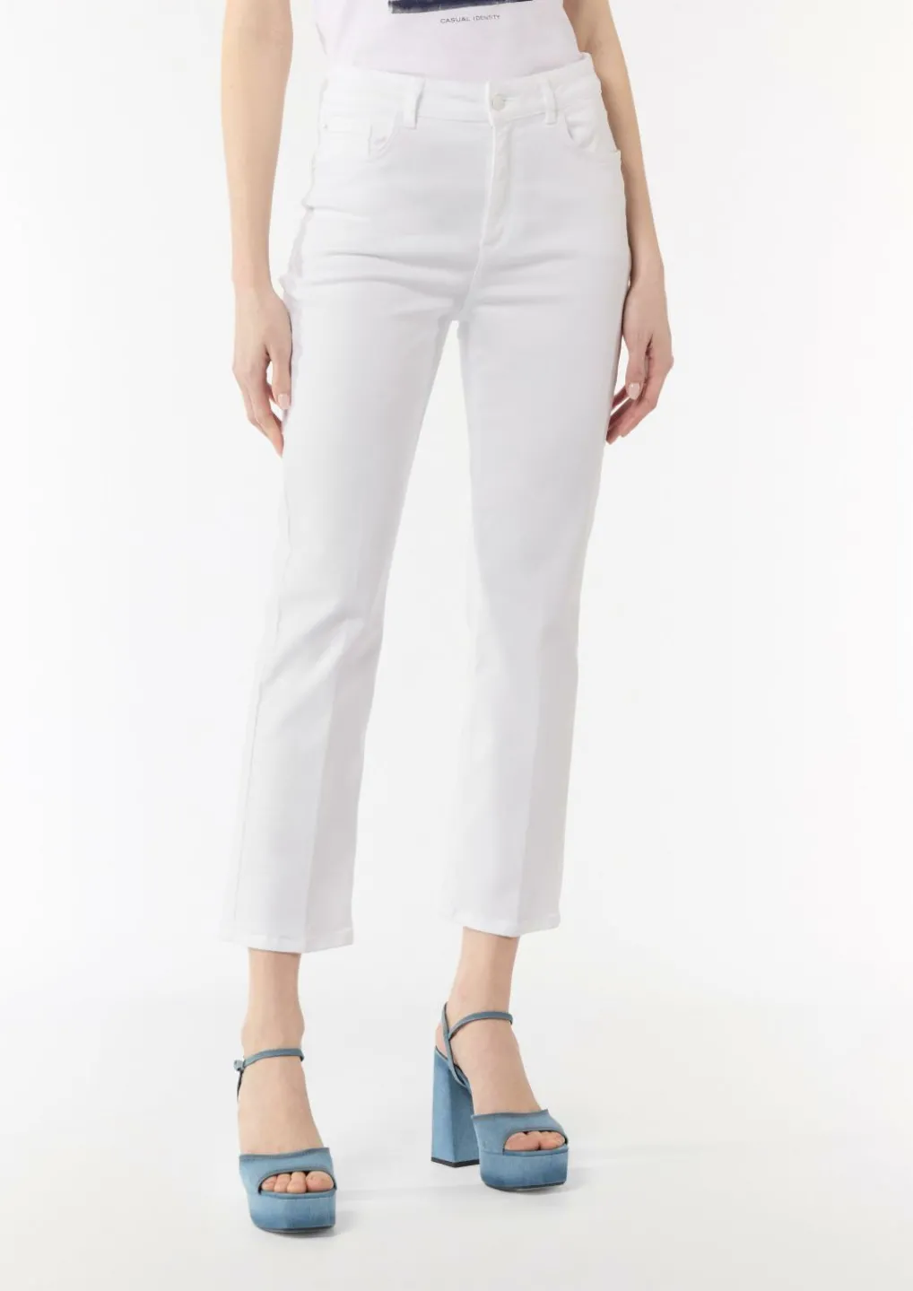Regular Fit: Cropped Jeans mit Flared Leg-Comma Outlet