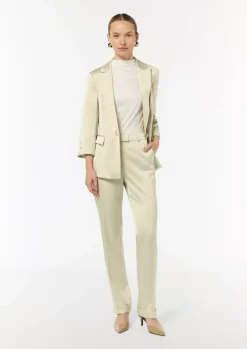 Regular: Satinhose mit geradem Bein-Comma New